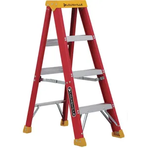 LOUISVILLE L-3016-04 Stepladder Fiberglass 4 Feet 300 Lb. | AC7APY 36Y495