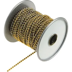 LUCKY LINE PRODUCTS 31800 Beaded Chain Spool Gold Yellow Brass 100 Feet | AA7MHH 16D514