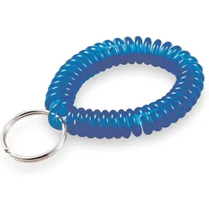 LUCKY LINE PRODUCTS 4103505 Wrist Coil With Split Key Ring Blue - Pack Of 5 | AC9MCQ 3HJT9