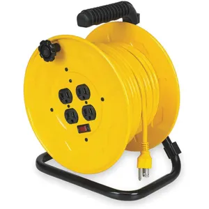 LUMAPRO 2YKR5 Cord Reel Manual 14/3 80ft Yellow | AC4CFW