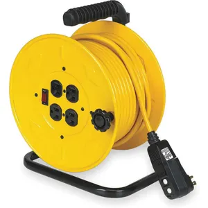 LUMAPRO 2YKR7 Cord Reel Manual 14/3 80ft Yellow | AC4CFY