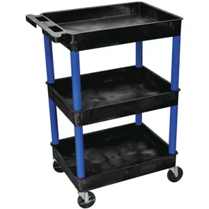 LUXOR BKSTC111BU Utility Cart 300 Lb. Load Capacity 2 Shelves | AF4LCB 8ZRY7