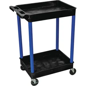 LUXOR BKSTC11BU Utility Cart 300 Lb. Load Capacity 2 Shelves | AF3ZFW 8GPD1