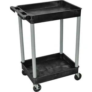 LUXOR BKSTC11GY Utility Cart 300 Lb. Load Capacity 2 Shelves | AF3ZFX 8GPD2