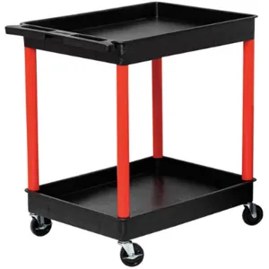 LUXOR BKSTC11RD Utility Cart 300 Lb. Load Capacity 2 Shelves | AF3ZFY 8GPD4