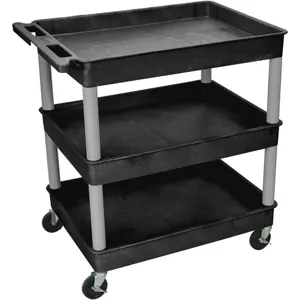 LUXOR BKTC111GY Utility Cart 400 Lb. Load Capacity 3 Shelves | AF3ZGA 8GPT8