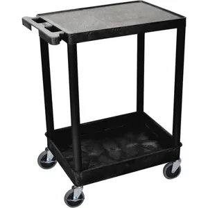 LUXOR STC21-B Utility Cart 200 Lb. Capacity Pe 2 Shelves | AE6ZUQ 5WCU1