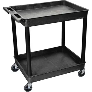 LUXOR TC11-B Utility Cart 200 Lb. Capacity Pe 2 Shelves | AE6ZUY 5WCU8