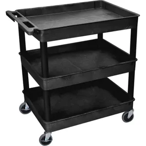 LUXOR TC111-B Utility Cart 400 Lb. Capacity Pe 3 Shelves | AF4VFK 9LDN6