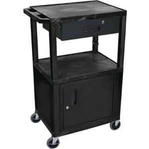 LUXOR WT42C2E-B/WTD Audio-visual Cart 200 Lb. Gray 24 Inch Length | AE6ZUH 5WCT0