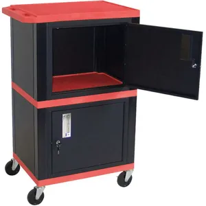 LUXOR WT50R Audio-visual Cart 200 Lb. Red 24 Inch Length | AE6ZUP 5WCU0