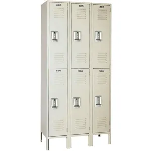 LYON PP52023 Wardrobe Locker, Unassembled, 6 Opening, Size 10.875 x 34.5 x 9.25 Inch, Putty | AE4FDP 5JT65