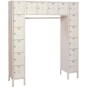 LYON PP5990 Box Locker, Unassembled, 16 Tier, Width 69 Inch, Putty | AE4FPY 5JV18