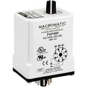 MACROMATIC PAP480 3-Phasen-Leitungsmonitor SPDT, 8-polig, 480 VAC | AE7BKG 5WMJ6