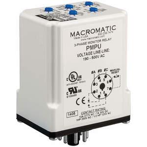 MACROMATIC PMPU 3-Phase Line Monitor SPDT, 8 Pin, 208-480VAC | AE7BKD 5WMJ3