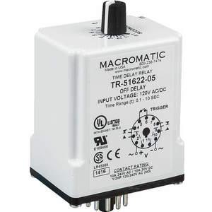 MACROMATIC TR-51621-08 Time Relay, Off Delay, 0.6 Sec, 240VAC | AG3UEZ 33VC16