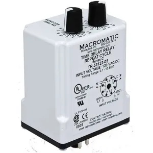 MACROMATIC TR-55128 Timer Relay 900 Second 8 Pin 10a Dpdt 24v | AF7YUG 23NV24