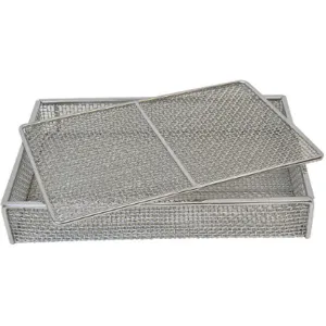 MARLIN STEEL WIRE PRODUCTS 02035002-38 Mesh Basket with Lid 17-3/64 Inch Length x 10-3/4 Inch Width | AH3HRB 32HD13