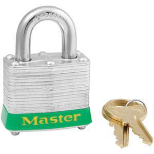 MASTER LOCK 3KAS6GRN Lockout-Vorhängeschloss, gleichschließend, Grün, 9/32 Zoll. - Packung mit 6 | AE9TJK 6MCH5