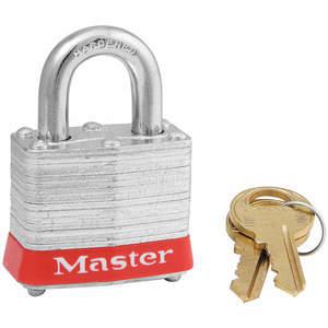 MASTER LOCK 3KAS6RED Gleichschließendes Vorhängeschloss, Rot, 9/32 Zoll – 6er-Pack | AE9TJL 6MCH6