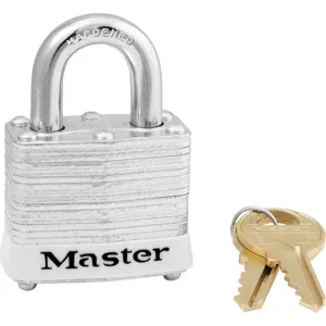 MASTER LOCK 3KAS6WHT Lockout Padlock Keyed Alike White 9/32in. - Pack Of 6 | AE9TJN 6MCH8