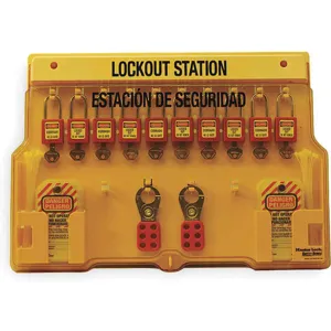 MASTER LOCK 1483BP410ES Lockout Station 10 Locks Keyed Different | AH9KFV 3WPC5