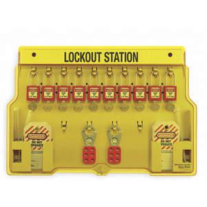 MASTER LOCK 1483BP410 Lockout Station gefüllt mit 36 ​​Komponenten | AB9EGE 2CJK6