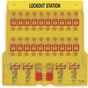MASTER LOCK 1484BP410 Lockout Station gefüllt mit 72 Komponenten | AB9EGG 2CJK8