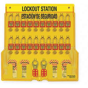 MASTER LOCK 1484BP410ES Lockout Station, gefüllt, gelb, verschiedenschließend | AD7HUM 4EMZ3