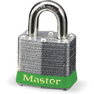 MASTER LOCK 3GRN Lockout-Vorhängeschloss mit unterschiedlichem Schlüssel, grün, 9/32 Zoll Durchmesser | AE6HYH 5T809