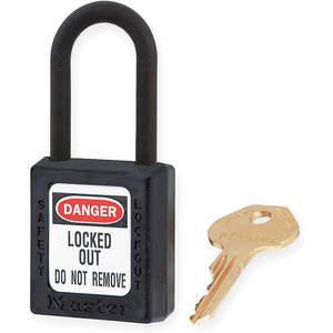 MASTER LOCK 406BLK Lockout-Vorhängeschloss mit unterschiedlichem Schlüssel, Schwarz, 1/4 Zoll. Durchmesser | AD7HUP 4EMZ5