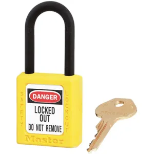 MASTER LOCK 406KAS12YLW Lockout Padlock Keyed Alike Yellow 1/4in. - Pack Of 12 | AE9TGZ 6MCE2