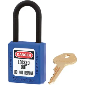 MASTER LOCK 406KAS6BLU Lockout Padlock Keyed Alike Blue 1/4 Inch - Pack Of 6 | AE9TGJ 6MCC8