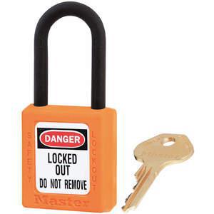 MASTER LOCK 406KAS12ORJ Lockout-Vorhängeschloss, gleichschließend, Orange, 1/4 Zoll. - Packung mit 12 Stück | AE9TGV 6MCD8