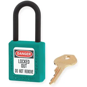 MASTER LOCK 406TEAL Lockout Padlock Keyed Different Teal 1/4 Inch Diameter | AD7HUQ 4EMZ6