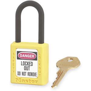 MASTER LOCK 406YLW Lockout-Vorhängeschloss mit unterschiedlichem Schlüssel, gelb, 1/4 Zoll Durchmesser | AB3HAB 1TDD2