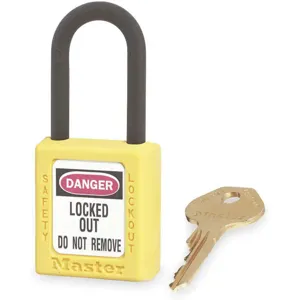 MASTER LOCK 406YLW Lockout Padlock Keyed Different Yellow 1/4 Inch Diameter | AB3HAB 1TDD2