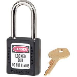 MASTER LOCK 410BLK Lockout-Vorhängeschloss mit unterschiedlichem Schlüssel, Schwarz, 1/4 Zoll. Durchmesser | AD7LWG 4FF97