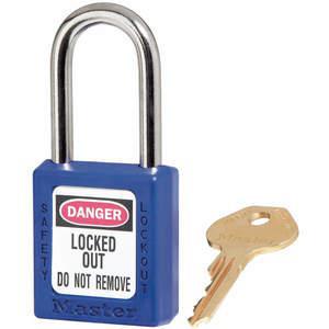 MASTER LOCK 410KAS6BLU Lockout-Vorhängeschloss, gleichschließend, blau, 1/4 Zoll – 6er-Pack | AC6BWN 32V001