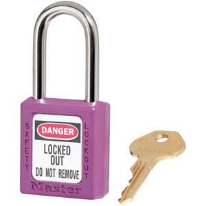 MASTER LOCK 410PRP Lockout-Vorhängeschloss mit unterschiedlichem Schlüssel, violett, 1/4 Zoll Durchmesser | AD7LYC 4FG02