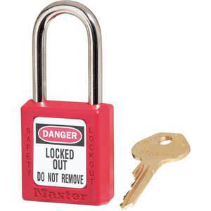 MASTER LOCK 410KAS6RED Lockout Padlock Keyed Alike Red 1/4 Inch - Pack Of 6 | AC6BWT 32V005