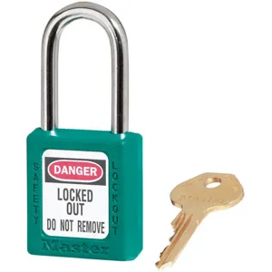 MASTER LOCK 410TEAL Lockout Padlock Keyed Different Teal 1/4 Inch Diameter | AD7LYE 4FG04