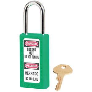 MASTER LOCK 411KAS6GRN Lockout Padlock Keyed Alike Green 1/4 Inch - Pack Of 6 | AE9THL 6MCF3