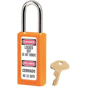 MASTER LOCK 411KAS6ORJ Lockout Padlock Keyed Alike Orange 1/4 Inch - Pack Of 6 | AE9THM 6MCF4