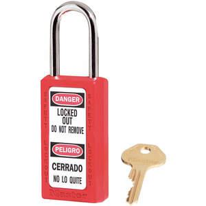 MASTER LOCK 411RED Lockout-Vorhängeschloss mit unterschiedlichem Schlüssel, Rot, 1/4 Zoll Bügeldurchmesser | AD7LYM 4FG11