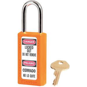 MASTER LOCK 411ORJ Lockout Padlock Keyed Different Orange 1/4 Inch Diameter | AD7LYK 4FG09