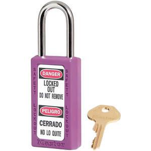 MASTER LOCK 411PRP Lockout-Vorhängeschloss mit unterschiedlichem Schlüssel, violett, 1/4 Zoll Durchmesser | AD7LYL 4FG10