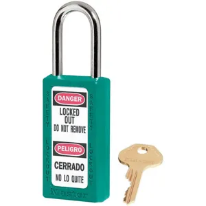 MASTER LOCK 411TEAL Lockout Padlock Keyed Different Teal 1/4 Inch Diameter | AF4CUH 8RFM9