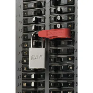 MASTER LOCK 493B Circuit Breaker Lockout Red Steel Red | AB3GZJ 1TDB2