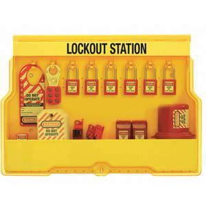 MASTER LOCK S1850E410 Lockout Station gefüllt mit 6 Vorhängeschlössern | AB9EGN 2CJL5